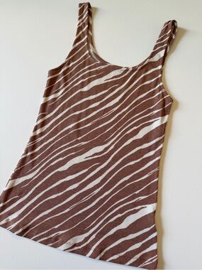 A New Day- Women’s Brown Zebra-Print Tank Top